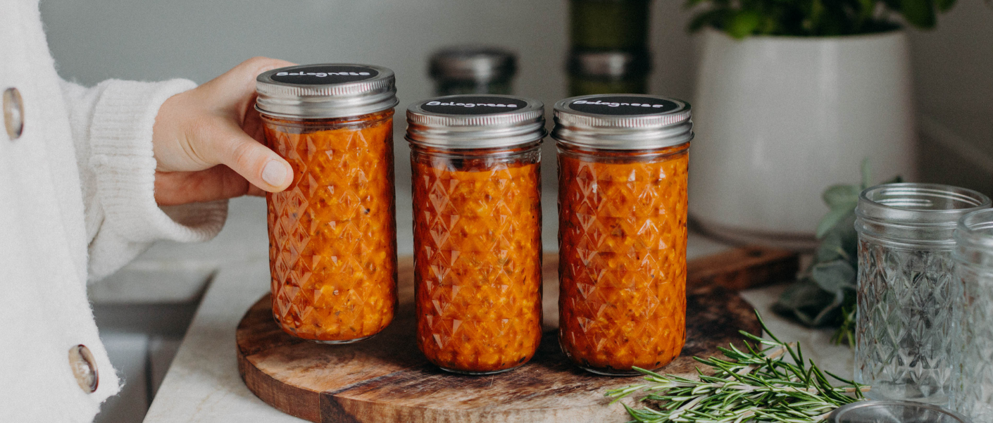 Bolognese einfrieren im Glas